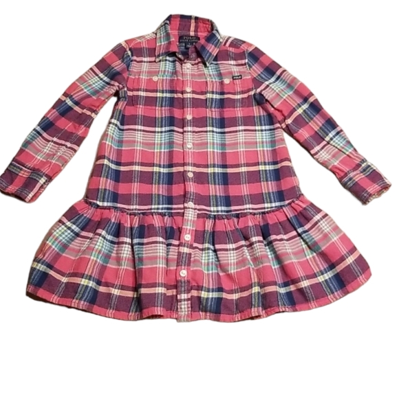 Polo Ralph Lauren Other - Polo Ralph Lauren girls long sleeve plaid dress, size 5, 100% cotton